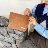 Bolsa de maquillaje de viaje de pana: organizador de cosméticos elegante y espacioso