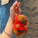 Capybara Plush Toy with Hoodie & Wings - Cute Stuffed Animal Keychain Gift