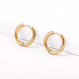 Gold-Plated Stainless Steel Geometric Hoop Earrings – Waterproof & Tarnish-Resistant