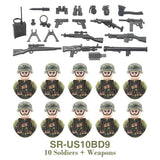 WW2 Military Building Blocks Set - Army Soldier & Motorcycle Model Kit