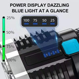 Rechargeable LED Flashlight with 4 Modes & COB Side Light – High-Power Waterproof Torch for Outdoor Use