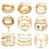 Bohemian Geometric Link Chain Bracelet with Lobster Claw Clasp for Women - Mood Tracker Jewelry