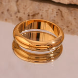 Anillo de acero inoxidable chapado en oro resistente al agua de EBbelle: banda minimalista hipoalergénica para mujer