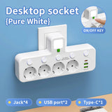 EU Power Strip with USB & Type-C – 5 Outlet Surge Protector