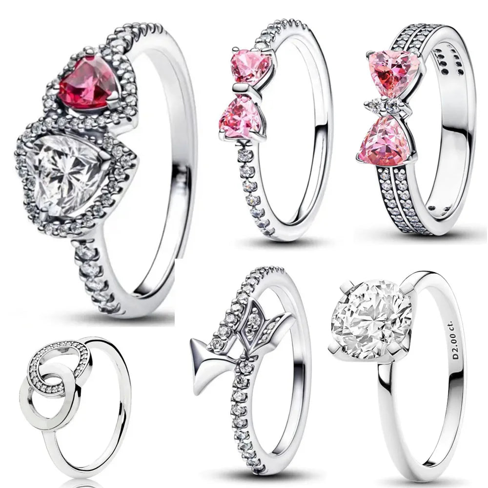Elegant Unisex Silver Zircon Ring – Classic Round Cut Wedding Band