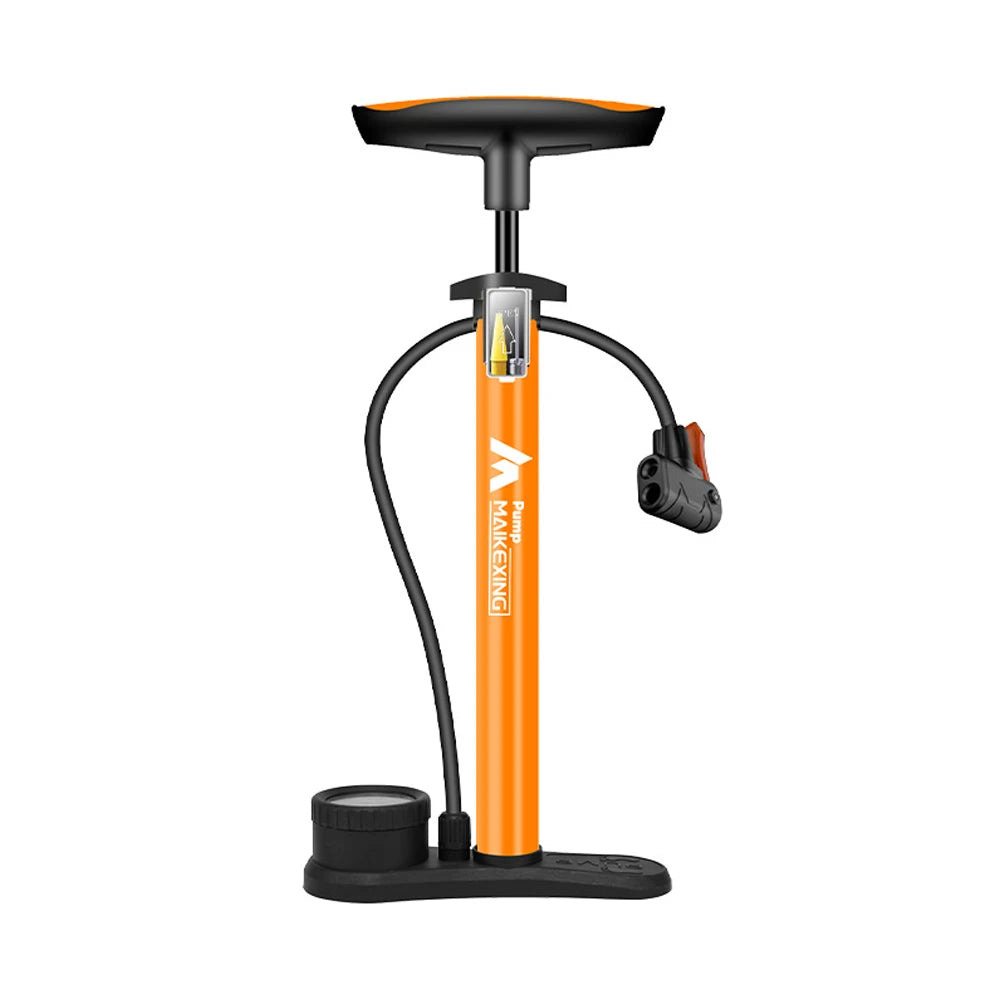 Heavy-Duty Manual Air Pump with Pressure Gauge and Multi-Valve Nozzle