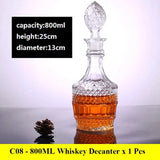 Decantador de whisky novedoso: botella de vidrio sin plomo para licor, whisky escocés y bourbon
