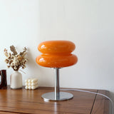 Lámpara de mesa de cristal Macaron: luz nocturna con atenuación tricromática para un ambiente acogedor