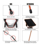 Ultralight Foldable Aluminum Camping Chair – Portable Outdoor Seat with Mesh Panels