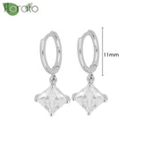 Sterling Silver Zircon Hoop Earrings for Women – Elegant Star & Heart Design