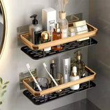 Estante de almacenamiento de aluminio para baño y cocina montado en la pared