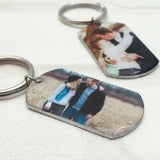 Custom Photo Keychain – Personalized Double-Sided Dog Tag Keyring with Text for Him, Her, Couples & Gifts