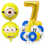 Minions-Themed Birthday Party Decorations Set for Kids with Balloons, Tableware & Cake Toppers