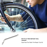 Portable Bicycle Tire Repair Kit with Glueless Patches and Tools