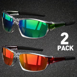 2 pares de gafas de sol deportivas polarizadas para hombres: gafas de visión nocturna livianas para andar en bicicleta, conducir y pescar