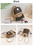 Checkered Pattern Shoulder Backpack – Large Capacity Crossbody Handbag for Women