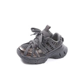 Kids’ Breathable PU Leather Casual Shoes – Unisex Hook & Loop Sneakers for All Seasons