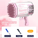 LED Rechargeable No-Spill Bubble Gun for Kids – Long Shape, Non-Toxic Automatic Blower Toy