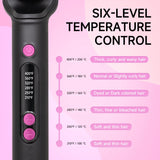 Ionic Hair Straightening Brush with 6 Temperature Settings – Anti-Scald Flat Iron for Frizz-Free, Shiny Hair