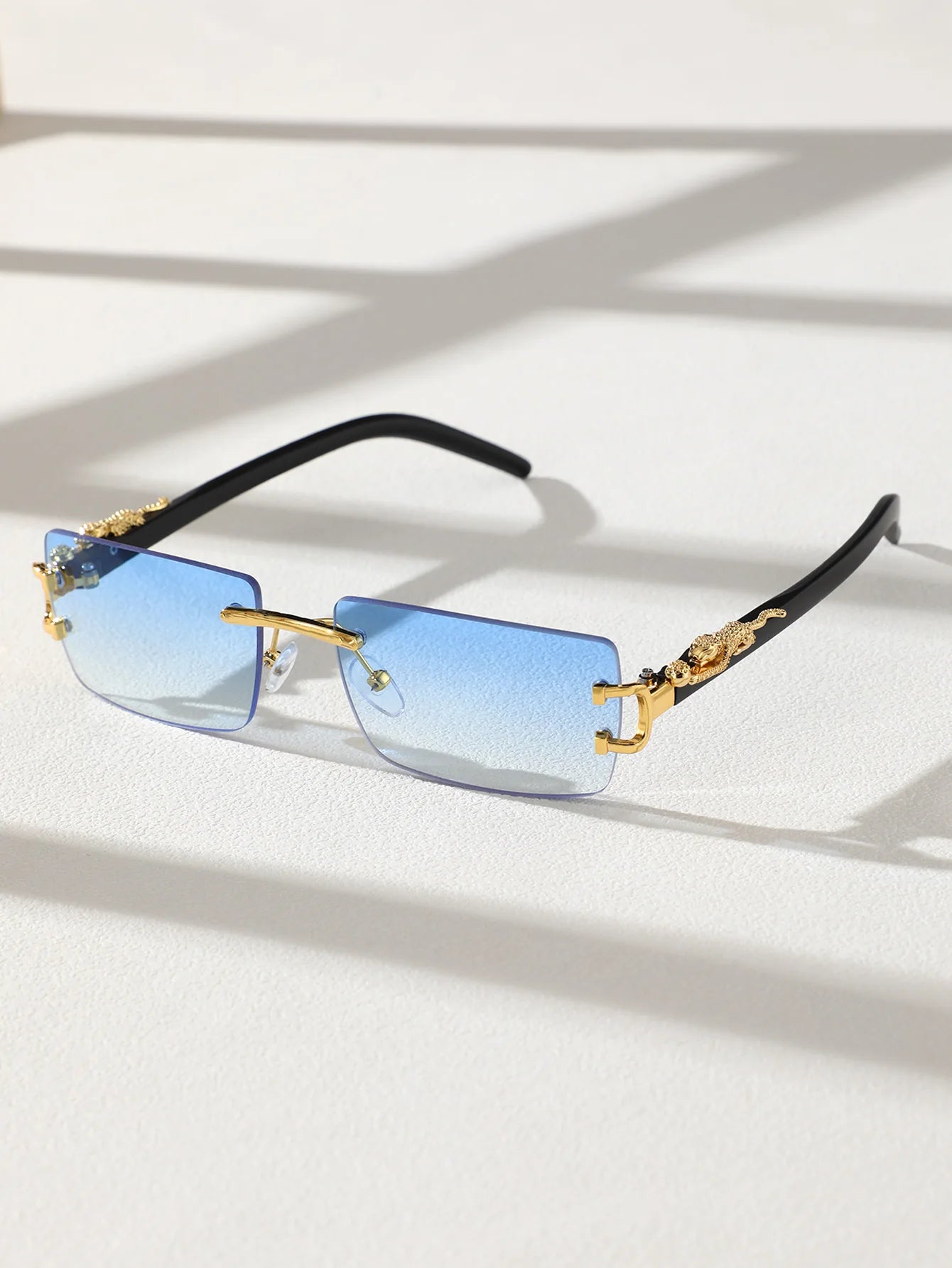 🕶️ 1PC/2PCS Gafas de sol rectangulares sin marco de moda: modernas y personalizadas para uso diario