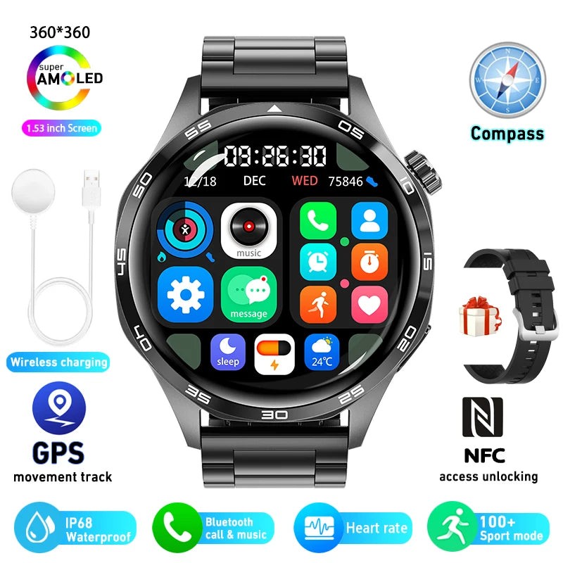 Reloj inteligente avanzado con GPS, monitorización de frecuencia cardíaca, NFC y múltiples modos deportivos