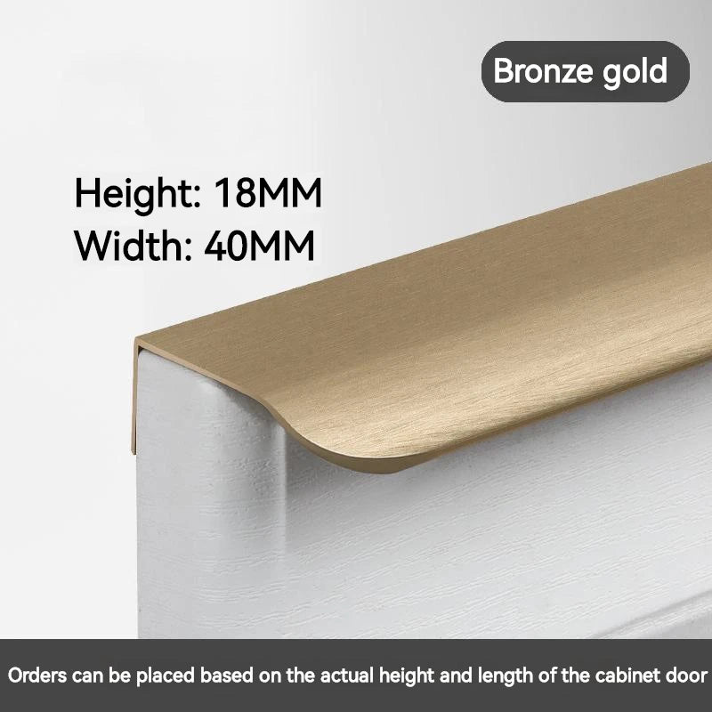 Invisible Cabinet Handles – Modern Aluminum Edge-Wrapped Pulls for Wardrobes & Drawers