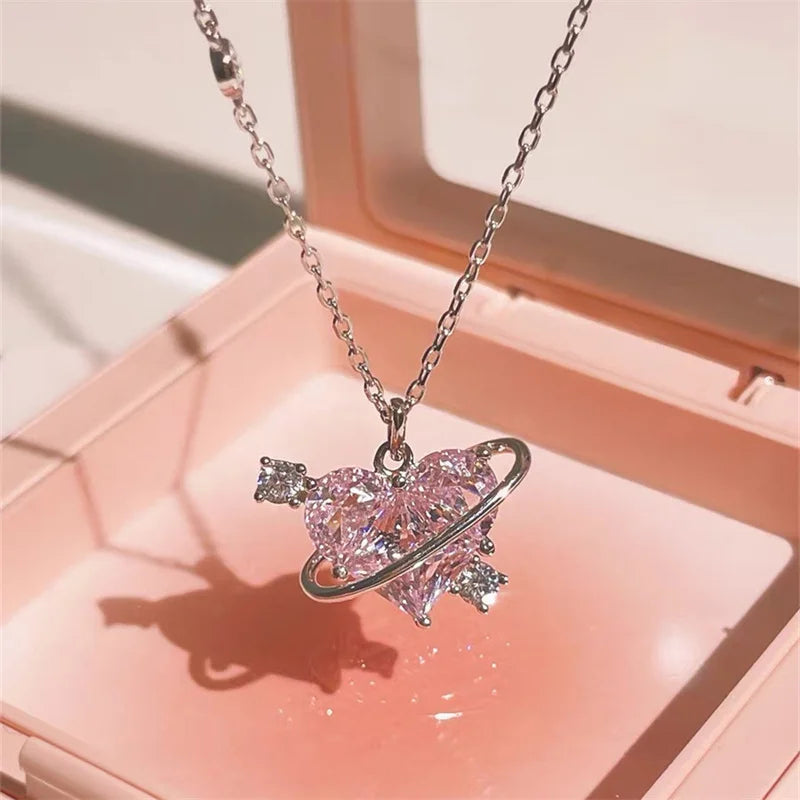 Trendy Heart-Shaped Mood Pendant Necklace for Women