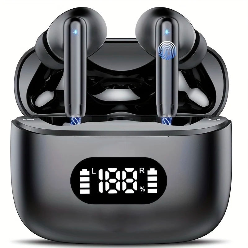 Auriculares inalámbricos con cancelación de ruido, Bluetooth 5.3, ANC de 40 dB y pantalla LED