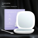 Portable LED Makeup Mirror with 2X Magnification – Compact Travel Vanity Mirror