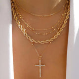 Collar vintage de varios estilos en color dorado nuevo para mujer, conjunto de collares con colgante de cristal multicapa de estilo bohemio y moderno, regalos de joyería