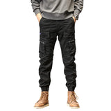 Men’s Cotton Cargo Pants – Mid Waist, Full-Length, Pocket Design, All-Season Streetwear