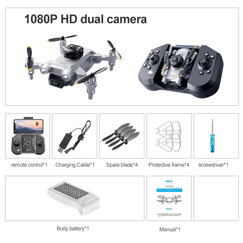 V30 Mini Drone with 4K Dual Camera – Foldable FPV RC Quadcopter with Obstacle Avoidance