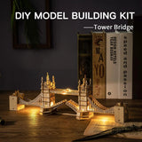 3D Wooden Puzzle Kits - Tower Bridge, Big Ben & Eiffel Tower Model Set