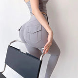 Women's High Waist Yoga Leggings with Pockets - Tummy Control Workout Pants for Gym & Running