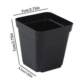 50-Pack Square Seedling Pots - Reusable Deep Nursery Planters for Indoor/Outdoor Gardening