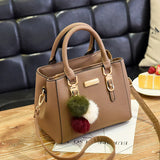 Women’s Vintage PU Leather Satchel – Plush Tassel Crossbody & Shoulder Bag