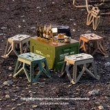 Portable Folding Camping Storage Box with Bench and Chopping Board
