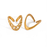 Juego de anillos apilables de acero inoxidable bañados en oro: joyas minimalistas y elegantes para mujeres