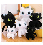 Muñeco de peluche de Cómo entrenar a tu dragón: adorable y tierna almohada de Furia Nocturna y Furia Luminosa
