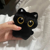 Adorable Plush Cat Keychain – Cute Black Cat Doll Keyring for Bags & Decor