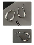Minimalist 925 Sterling Silver Geometric Hoop Earrings