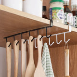 Stainless Steel Kitchen Mug Holder - Wall-Mounted Coffee Cup Rack with 6 Hooks