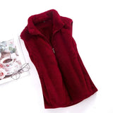 Women’s Polar Fleece Zip Vest – Lightweight, Short-Length Casual Outerwear with Turn-Down Collar