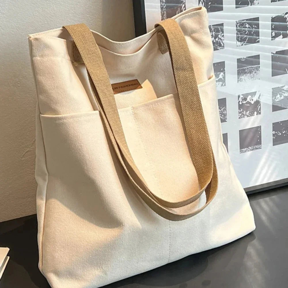 Women’s Large Capacity Canvas Tote Bag – Stylish & Practical for Work, Travel, and Shopping