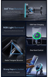 Essager RGB Magnetic Car Phone Holder – 15W Qi Wireless Charger & Magsafe Mount for iPhone & Samsung