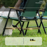 Foldable Wooden Beach Chair with Armrests – Heavy-Duty Outdoor Lounge Seating