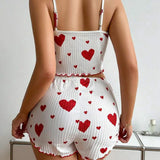 Women's Summer Pajama Set - Sleeveless Tank Top & Shorts Sleepwear