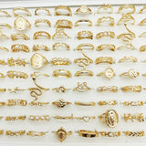30-Piece Gold Stackable Rings Set for Women – Butterfly, Snake, Star & Pearl Designs