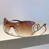 Gafas de sol sin montura KLASSNUM Y2K: lentes con degradado elegantes para mujeres