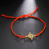 Witch’s Knot Stainless Steel Wax Rope Bracelet – Symbol of Protection & Strength